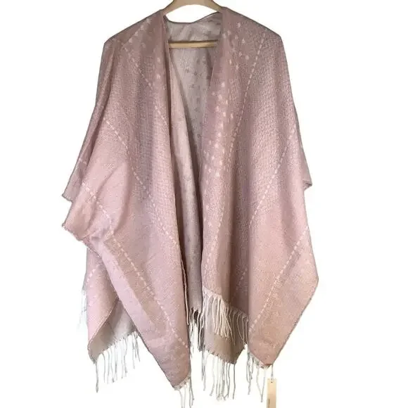 Gentle Fawn Light Pink Soft Wrap Fringed Layering Blanket Scarf Size M/L NWT - Picture 8 of 8